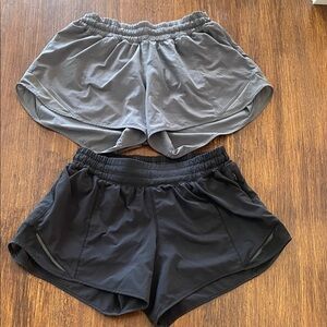 Lot of 2 Lululemon Hotty Hot shorts size 6 Grey Black